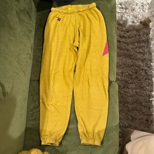 Yellow aviator nation Jogger Pants